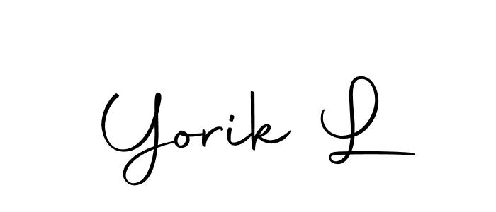 Use a signature maker to create a handwritten signature online. With this signature software, you can design (Autography-DOLnW) your own signature for name Yorik L. Yorik L signature style 10 images and pictures png