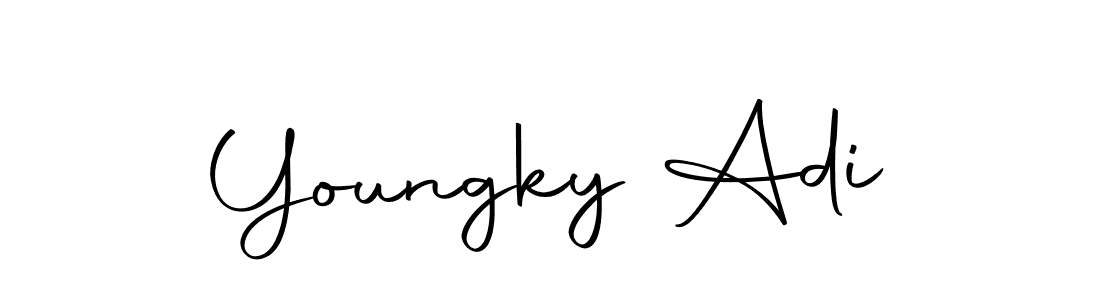 You should practise on your own different ways (Autography-DOLnW) to write your name (Youngky Adi) in signature. don't let someone else do it for you. Youngky Adi signature style 10 images and pictures png