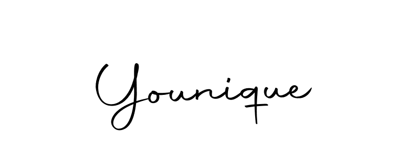 Design your own signature with our free online signature maker. With this signature software, you can create a handwritten (Autography-DOLnW) signature for name Younique. Younique signature style 10 images and pictures png