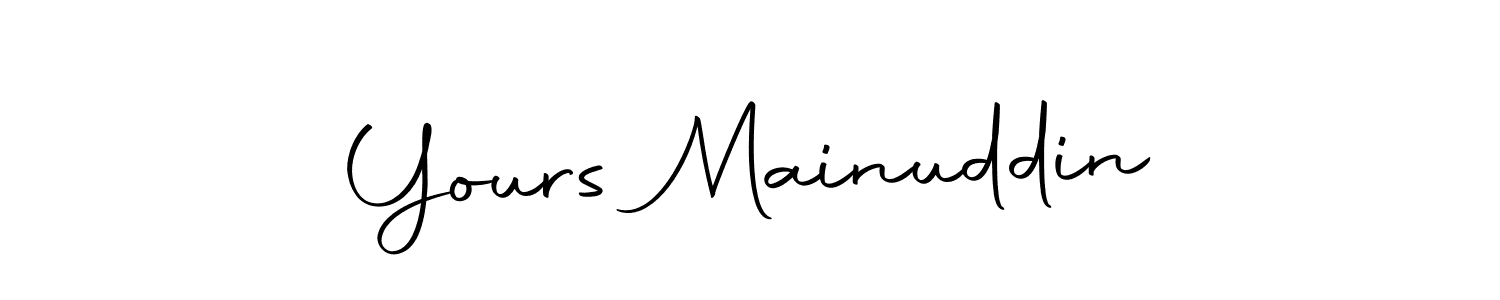 if you are searching for the best signature style for your name Yours Mainuddin. so please give up your signature search. here we have designed multiple signature styles  using Autography-DOLnW. Yours Mainuddin signature style 10 images and pictures png