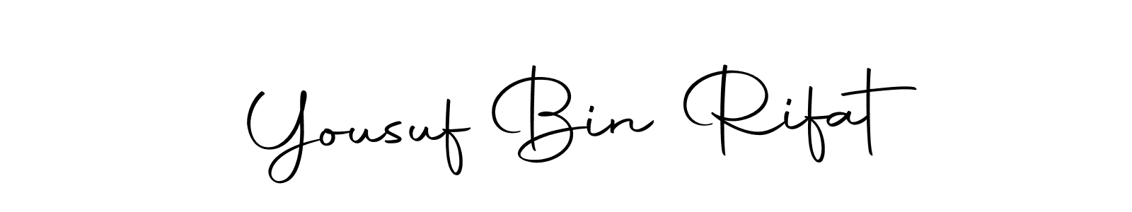 Create a beautiful signature design for name Yousuf Bin Rifat. With this signature (Autography-DOLnW) fonts, you can make a handwritten signature for free. Yousuf Bin Rifat signature style 10 images and pictures png