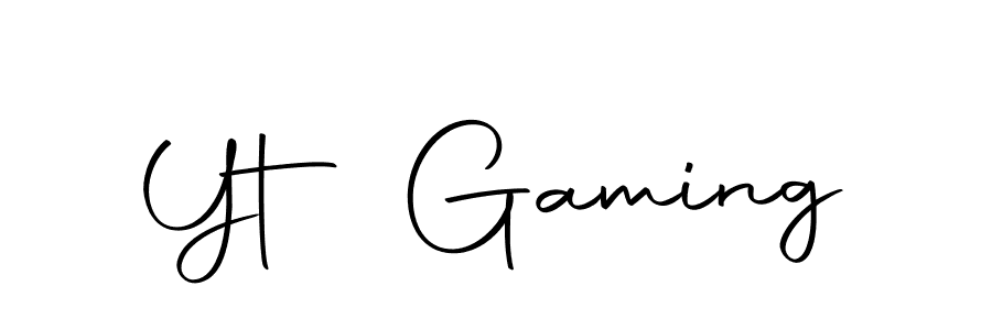 Design your own signature with our free online signature maker. With this signature software, you can create a handwritten (Autography-DOLnW) signature for name Yt Gaming. Yt Gaming signature style 10 images and pictures png