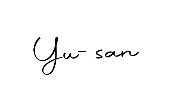 Use a signature maker to create a handwritten signature online. With this signature software, you can design (Autography-DOLnW) your own signature for name Yu-san. Yu-san signature style 10 images and pictures png