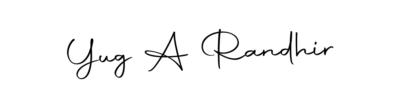 Make a beautiful signature design for name Yug A Randhir. With this signature (Autography-DOLnW) style, you can create a handwritten signature for free. Yug A Randhir signature style 10 images and pictures png