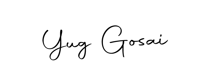 You should practise on your own different ways (Autography-DOLnW) to write your name (Yug Gosai) in signature. don't let someone else do it for you. Yug Gosai signature style 10 images and pictures png