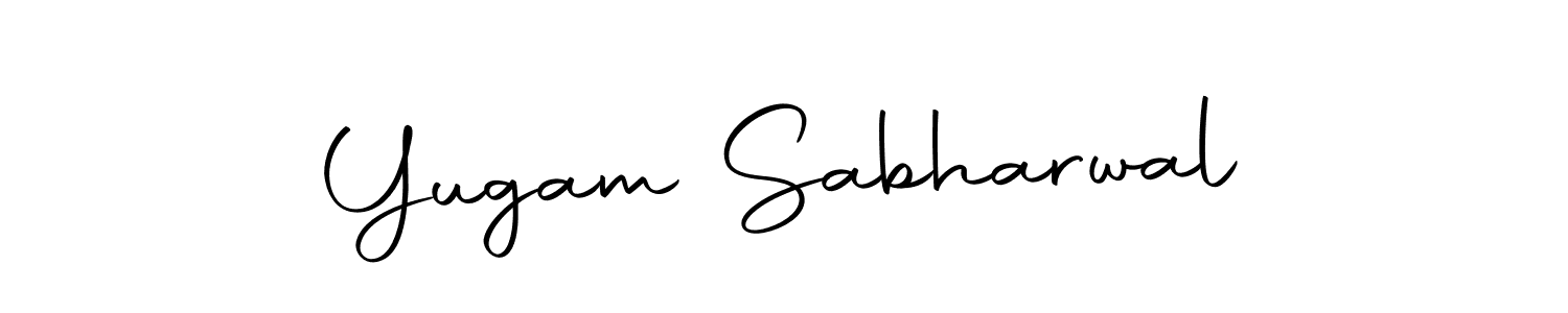 Create a beautiful signature design for name Yugam Sabharwal. With this signature (Autography-DOLnW) fonts, you can make a handwritten signature for free. Yugam Sabharwal signature style 10 images and pictures png