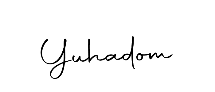 Use a signature maker to create a handwritten signature online. With this signature software, you can design (Autography-DOLnW) your own signature for name Yuhadom. Yuhadom signature style 10 images and pictures png
