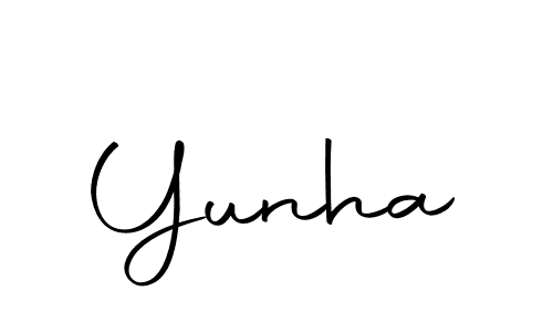 Create a beautiful signature design for name Yunha. With this signature (Autography-DOLnW) fonts, you can make a handwritten signature for free. Yunha signature style 10 images and pictures png