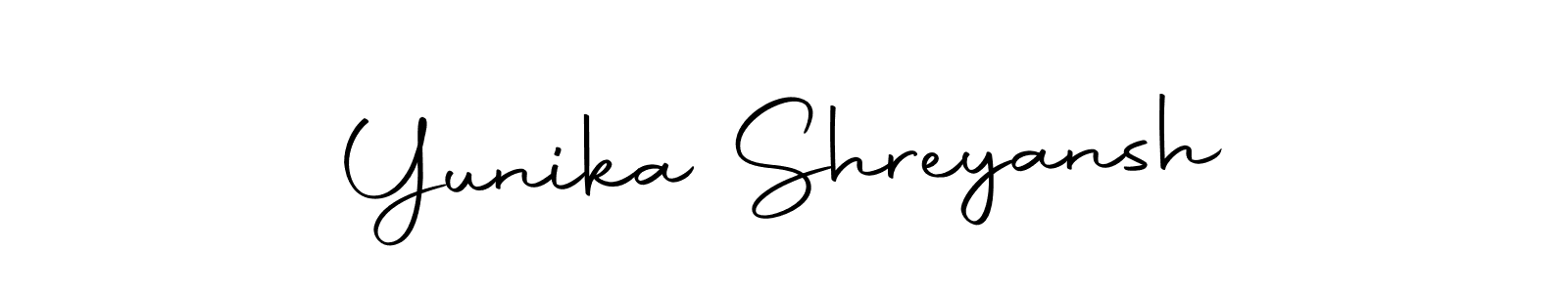 The best way (Autography-DOLnW) to make a short signature is to pick only two or three words in your name. The name Yunika Shreyansh include a total of six letters. For converting this name. Yunika Shreyansh signature style 10 images and pictures png