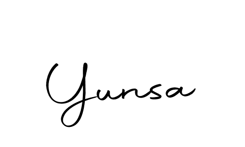 You should practise on your own different ways (Autography-DOLnW) to write your name (Yunsa) in signature. don't let someone else do it for you. Yunsa signature style 10 images and pictures png