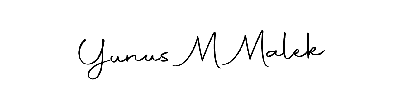 Create a beautiful signature design for name Yunus M Malek. With this signature (Autography-DOLnW) fonts, you can make a handwritten signature for free. Yunus M Malek signature style 10 images and pictures png