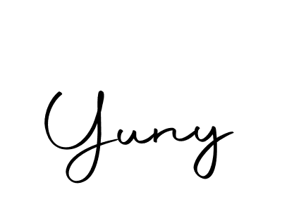 Create a beautiful signature design for name Yuny. With this signature (Autography-DOLnW) fonts, you can make a handwritten signature for free. Yuny signature style 10 images and pictures png