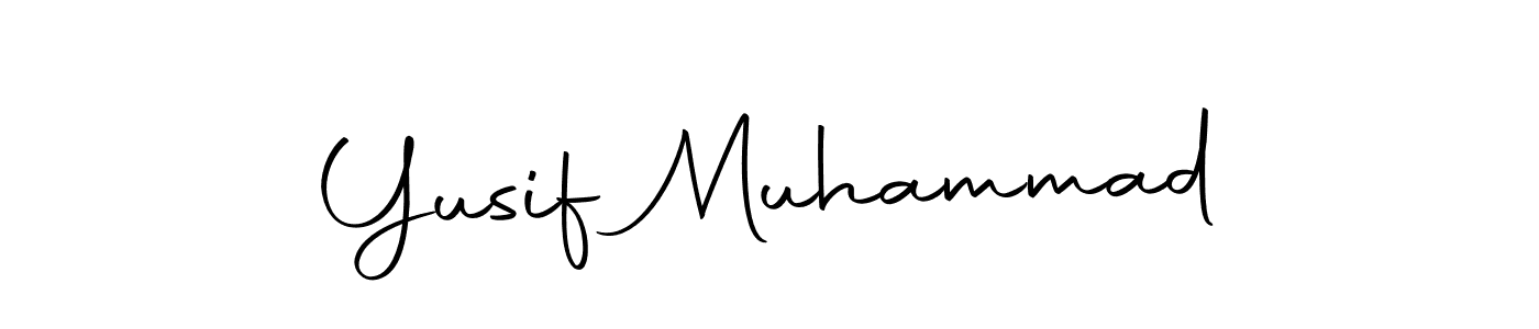 How to make Yusif Muhammad name signature. Use Autography-DOLnW style for creating short signs online. This is the latest handwritten sign. Yusif Muhammad signature style 10 images and pictures png