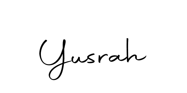 Design your own signature with our free online signature maker. With this signature software, you can create a handwritten (Autography-DOLnW) signature for name Yusrah. Yusrah signature style 10 images and pictures png