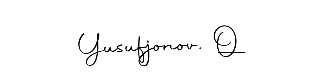 You should practise on your own different ways (Autography-DOLnW) to write your name (Yusufjonov. Q) in signature. don't let someone else do it for you. Yusufjonov. Q signature style 10 images and pictures png