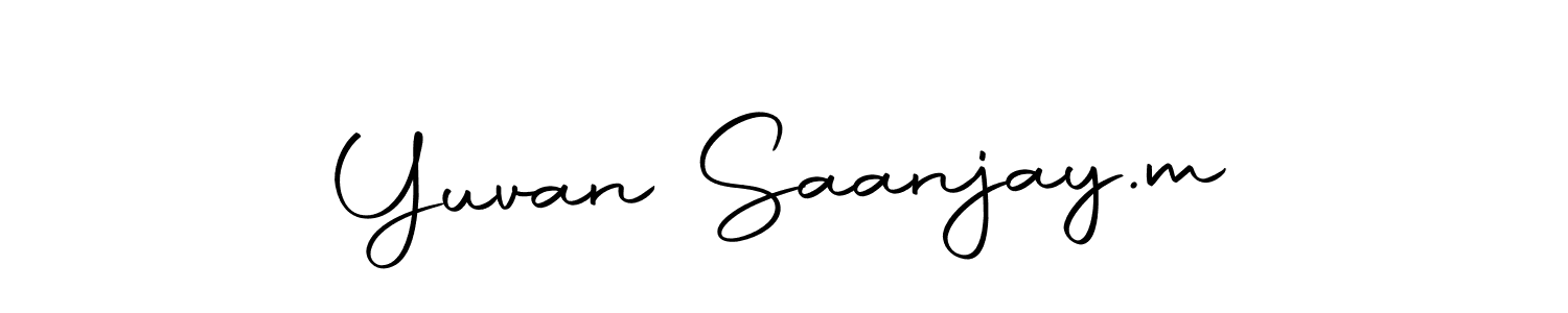 The best way (Autography-DOLnW) to make a short signature is to pick only two or three words in your name. The name Yuvan Saanjay.m include a total of six letters. For converting this name. Yuvan Saanjay.m signature style 10 images and pictures png