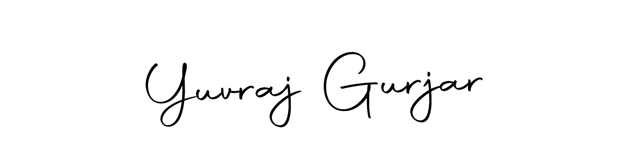 How to make Yuvraj Gurjar name signature. Use Autography-DOLnW style for creating short signs online. This is the latest handwritten sign. Yuvraj Gurjar signature style 10 images and pictures png
