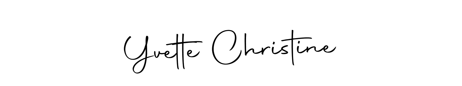 Use a signature maker to create a handwritten signature online. With this signature software, you can design (Autography-DOLnW) your own signature for name Yvette Christine. Yvette Christine signature style 10 images and pictures png