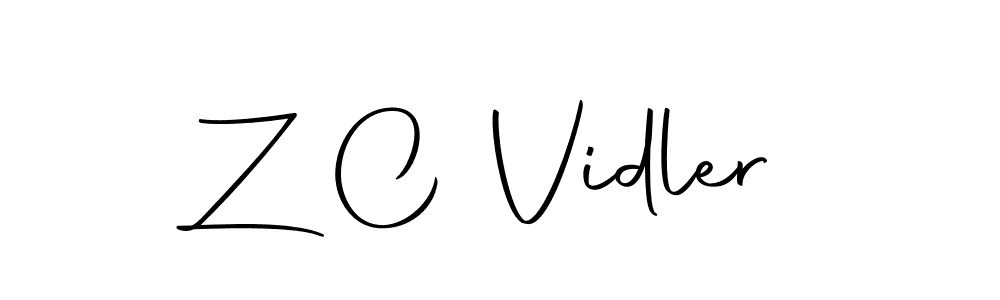 How to make Z C Vidler name signature. Use Autography-DOLnW style for creating short signs online. This is the latest handwritten sign. Z C Vidler signature style 10 images and pictures png