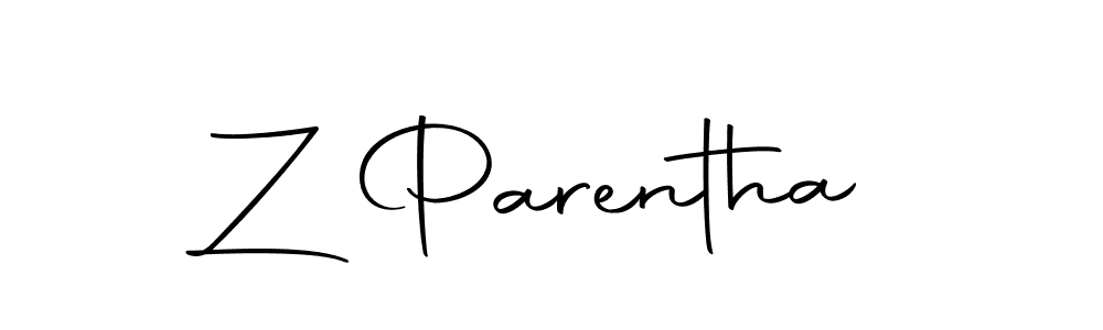 Z Parentha stylish signature style. Best Handwritten Sign (Autography-DOLnW) for my name. Handwritten Signature Collection Ideas for my name Z Parentha. Z Parentha signature style 10 images and pictures png