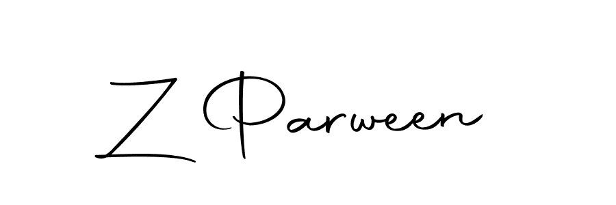 Design your own signature with our free online signature maker. With this signature software, you can create a handwritten (Autography-DOLnW) signature for name Z Parween. Z Parween signature style 10 images and pictures png