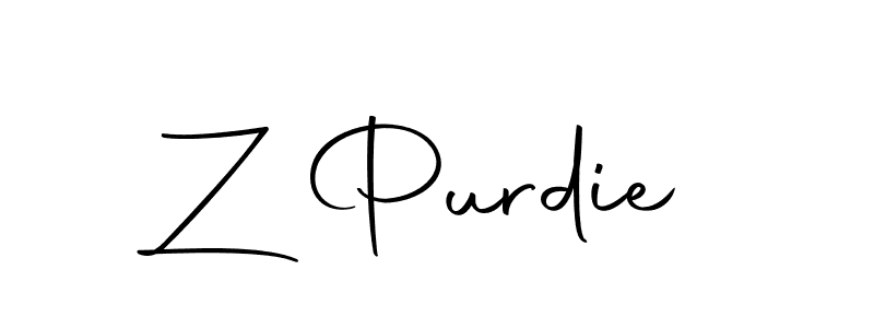 The best way (Autography-DOLnW) to make a short signature is to pick only two or three words in your name. The name Z Purdie include a total of six letters. For converting this name. Z Purdie signature style 10 images and pictures png