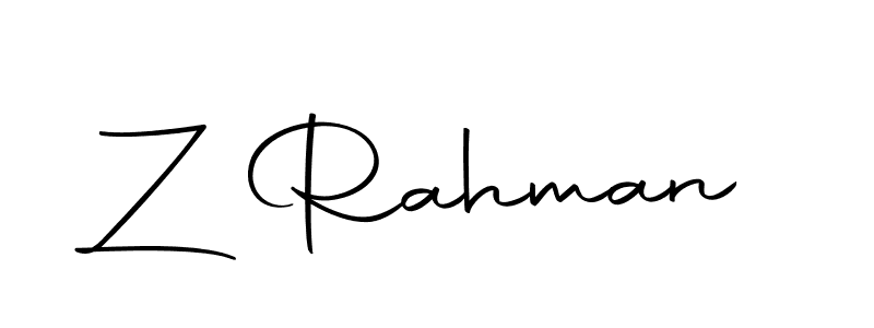 Make a beautiful signature design for name Z Rahman. With this signature (Autography-DOLnW) style, you can create a handwritten signature for free. Z Rahman signature style 10 images and pictures png