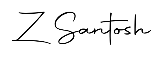 A dynamic signature style for Z Santosh using Autography-DOLnW script. Designed to look authentic, handwritten, and professional. Z Santosh signature style 10 images and pictures png