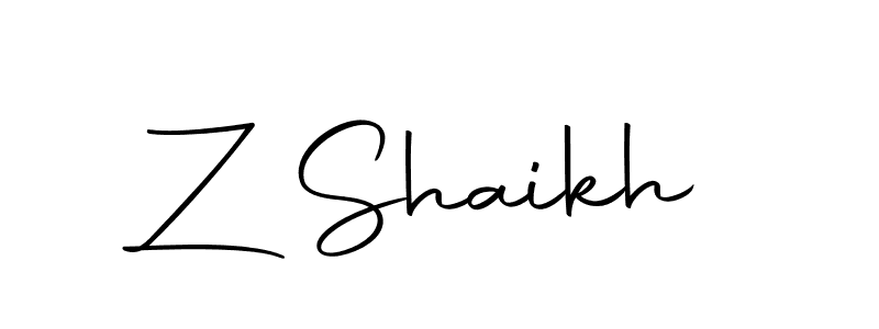 How to make Z Shaikh name signature. Use Autography-DOLnW style for creating short signs online. This is the latest handwritten sign. Z Shaikh signature style 10 images and pictures png