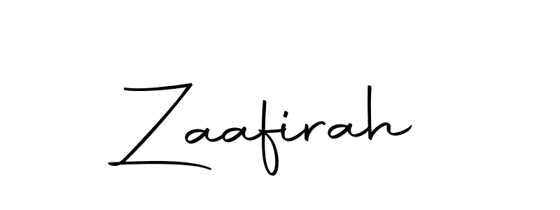 How to make Zaafirah name signature. Use Autography-DOLnW style for creating short signs online. This is the latest handwritten sign. Zaafirah signature style 10 images and pictures png