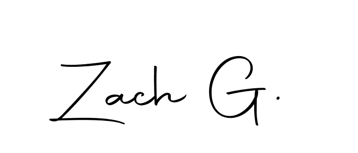 How to make Zach G. name signature. Use Autography-DOLnW style for creating short signs online. This is the latest handwritten sign. Zach G. signature style 10 images and pictures png