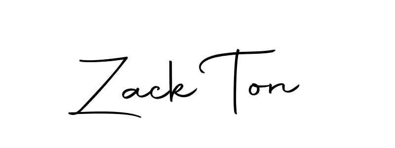 How to make Zack Ton name signature. Use Autography-DOLnW style for creating short signs online. This is the latest handwritten sign. Zack Ton signature style 10 images and pictures png