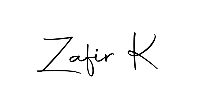 How to make Zafir K name signature. Use Autography-DOLnW style for creating short signs online. This is the latest handwritten sign. Zafir K signature style 10 images and pictures png