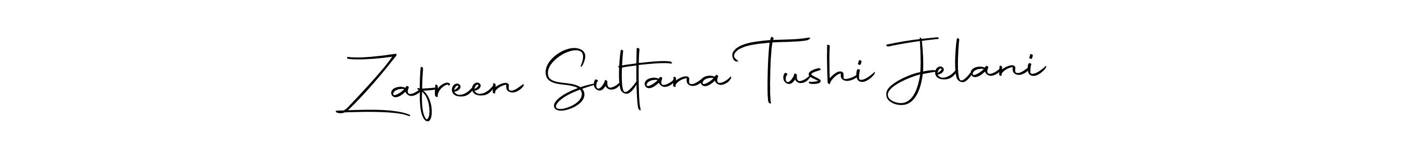 You should practise on your own different ways (Autography-DOLnW) to write your name (Zafreen Sultana Tushi Jelani) in signature. don't let someone else do it for you. Zafreen Sultana Tushi Jelani signature style 10 images and pictures png