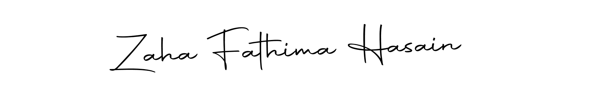 How to make Zaha Fathima Hasain name signature. Use Autography-DOLnW style for creating short signs online. This is the latest handwritten sign. Zaha Fathima Hasain signature style 10 images and pictures png