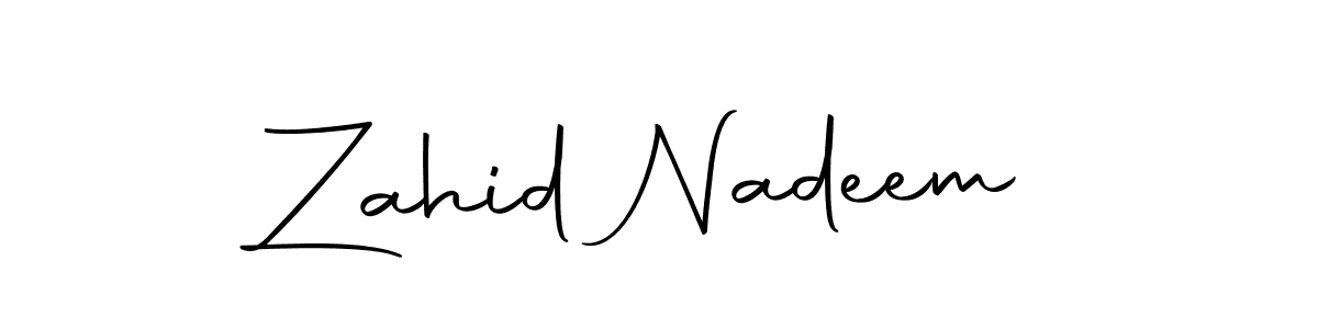 Zahid Nadeem stylish signature style. Best Handwritten Sign (Autography-DOLnW) for my name. Handwritten Signature Collection Ideas for my name Zahid Nadeem. Zahid Nadeem signature style 10 images and pictures png