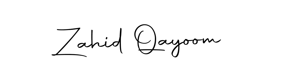 How to make Zahid Qayoom name signature. Use Autography-DOLnW style for creating short signs online. This is the latest handwritten sign. Zahid Qayoom signature style 10 images and pictures png