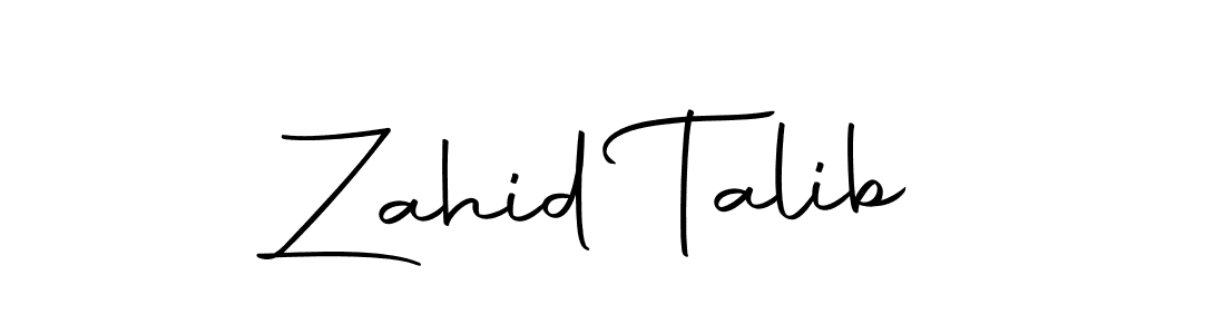 How to make Zahid Talib name signature. Use Autography-DOLnW style for creating short signs online. This is the latest handwritten sign. Zahid Talib signature style 10 images and pictures png