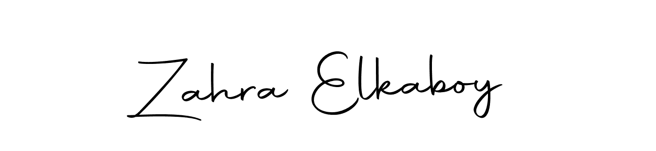 Zahra Elkaboy stylish signature style. Best Handwritten Sign (Autography-DOLnW) for my name. Handwritten Signature Collection Ideas for my name Zahra Elkaboy. Zahra Elkaboy signature style 10 images and pictures png