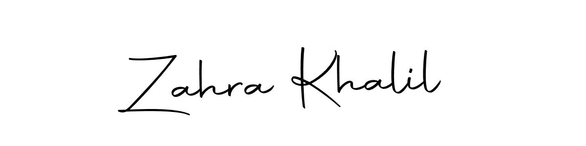 Also we have Zahra Khalil name is the best signature style. Create professional handwritten signature collection using Autography-DOLnW autograph style. Zahra Khalil signature style 10 images and pictures png