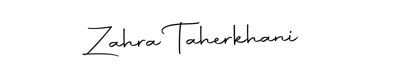 How to make Zahra Taherkhani name signature. Use Autography-DOLnW style for creating short signs online. This is the latest handwritten sign. Zahra Taherkhani signature style 10 images and pictures png