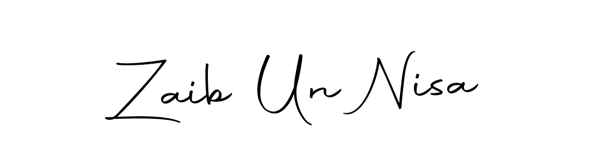 Create a beautiful signature design for name Zaib Un Nisa. With this signature (Autography-DOLnW) fonts, you can make a handwritten signature for free. Zaib Un Nisa signature style 10 images and pictures png