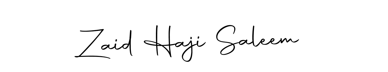 How to make Zaid Haji Saleem name signature. Use Autography-DOLnW style for creating short signs online. This is the latest handwritten sign. Zaid Haji Saleem signature style 10 images and pictures png