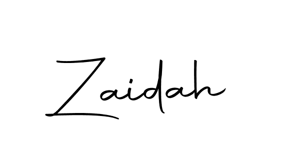 Use a signature maker to create a handwritten signature online. With this signature software, you can design (Autography-DOLnW) your own signature for name Zaidah. Zaidah signature style 10 images and pictures png