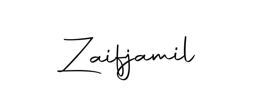 How to make Zaifjamil name signature. Use Autography-DOLnW style for creating short signs online. This is the latest handwritten sign. Zaifjamil signature style 10 images and pictures png