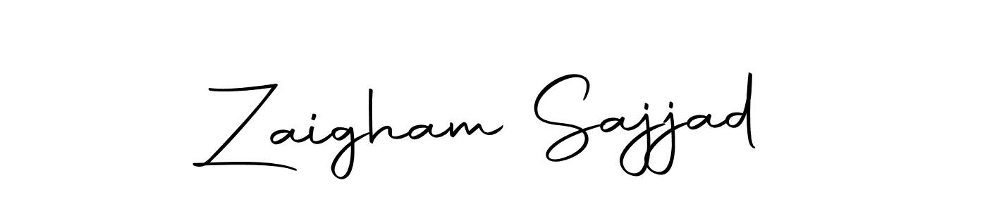 How to make Zaigham Sajjad name signature. Use Autography-DOLnW style for creating short signs online. This is the latest handwritten sign. Zaigham Sajjad signature style 10 images and pictures png