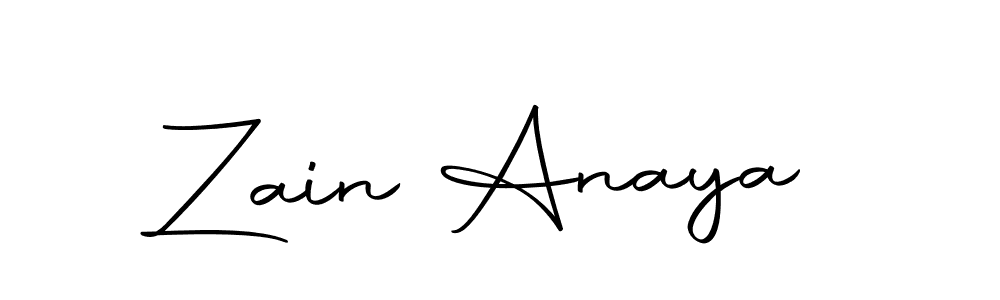 How to make Zain Anaya name signature. Use Autography-DOLnW style for creating short signs online. This is the latest handwritten sign. Zain Anaya signature style 10 images and pictures png