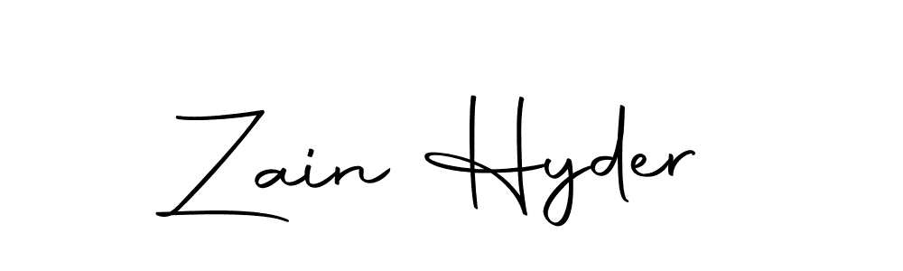 How to make Zain Hyder name signature. Use Autography-DOLnW style for creating short signs online. This is the latest handwritten sign. Zain Hyder signature style 10 images and pictures png