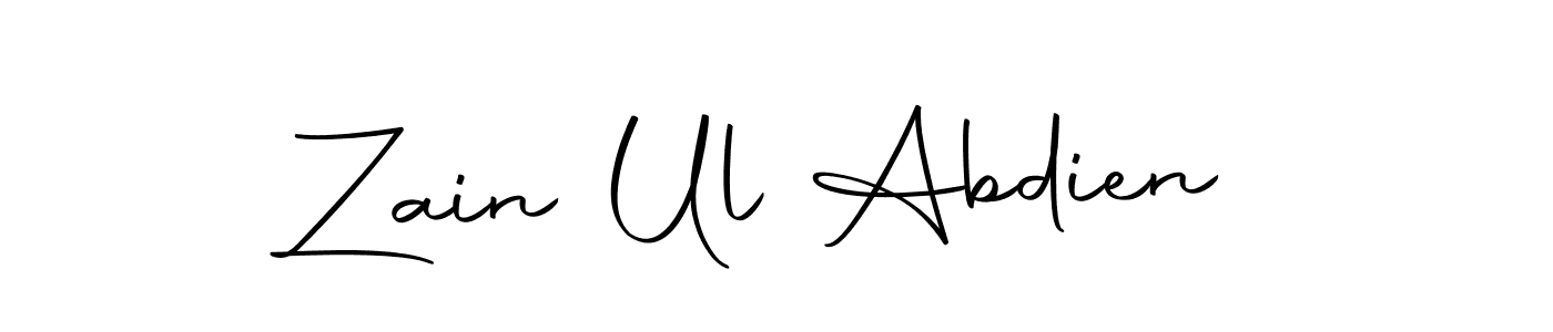 You can use this online signature creator to create a handwritten signature for the name Zain Ul Abdien. This is the best online autograph maker. Zain Ul Abdien signature style 10 images and pictures png