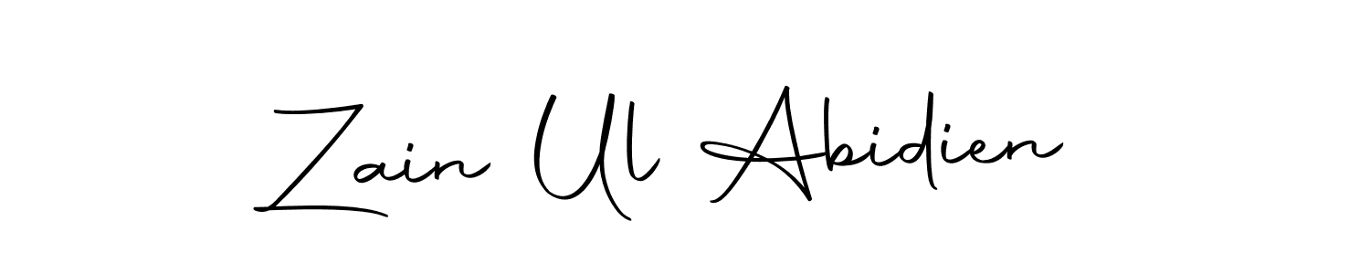 Design your own signature with our free online signature maker. With this signature software, you can create a handwritten (Autography-DOLnW) signature for name Zain Ul Abidien. Zain Ul Abidien signature style 10 images and pictures png